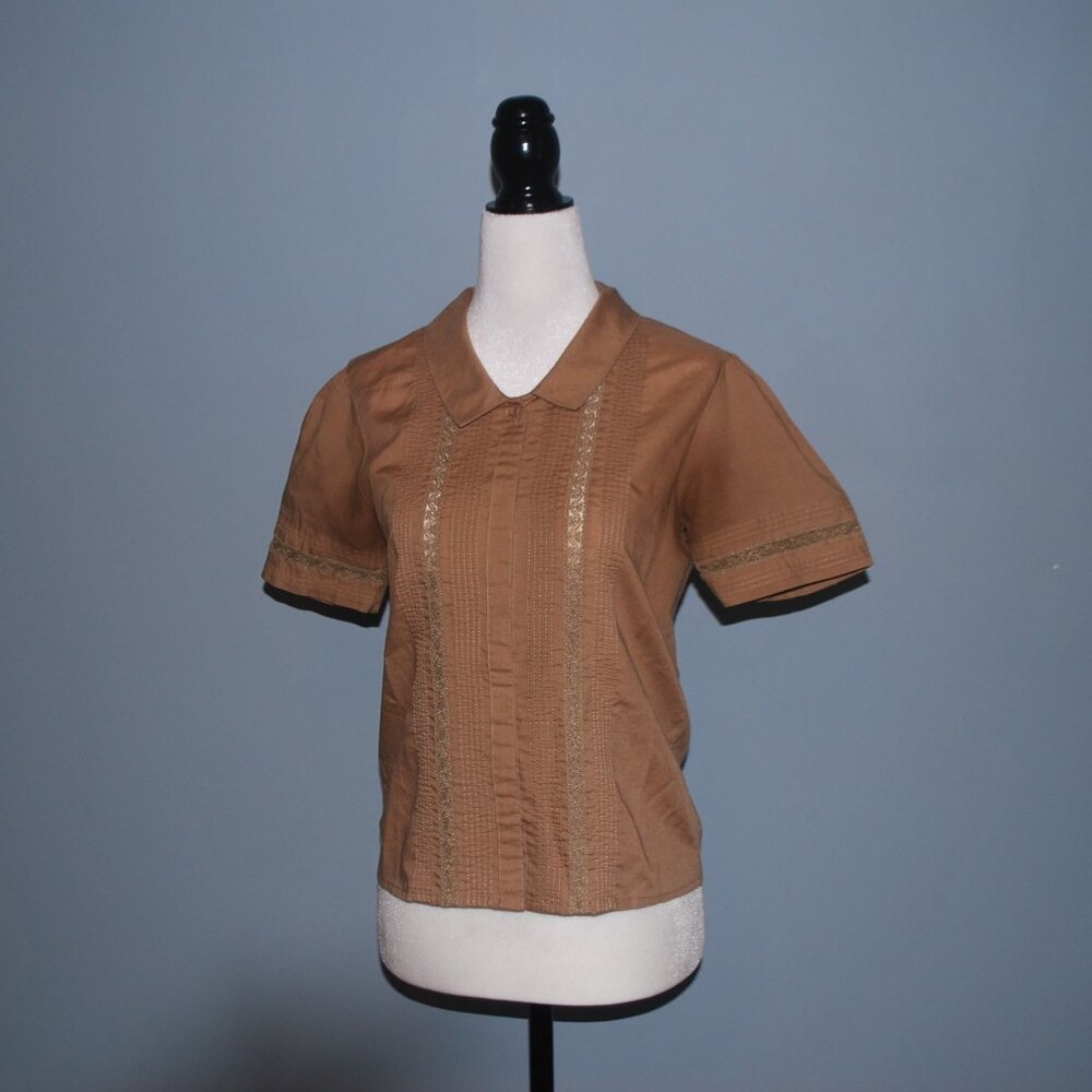 Adorable Brown Western Vibe Button-Up